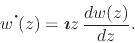 \begin{displaymath}
w^{\mbox{\Large$\cdot$}\!}(z)
=
\mbox{\boldmath$\imath$}
z\,
\frac{dw(z)}{dz}.
\end{displaymath}