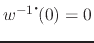 $w^{-1\mbox{\Large$\cdot$}\!}(0)=0$