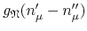 $g_{\mathfrak{N}}(n_{\mu}'-n_{\mu}'')$