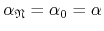 $\alpha_{\mathfrak{N}}=\alpha_{0}=\alpha$
