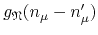 $g_{\mathfrak{N}}(n_{\mu}-n_{\mu}')$