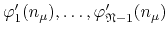 $\varphi_{1}'(n_{\mu}),\ldots,\varphi_{\mathfrak{N}-1}'(n_{\mu})$