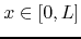 $x\in[0,L]$