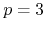 $p=3$