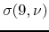 $\sigma(9,\nu)$