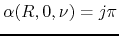 $\alpha(R,0,\nu)=j\pi$